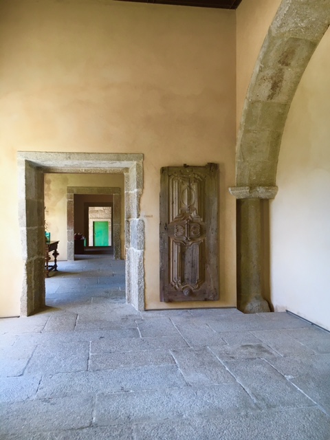 I love how this perfect green doors pop of colour draws your eye down this ancient granite corridor. World renowned and Pritzkter award winning Portuguese architect Eduardo Souto de Moura designed the transformation of this beautiful Pousada at Santa Maria do Bouro Amares in the Peneda Geres national park, just 2 hours out of Porto. A wonderful reason to leave the city for a day trip.