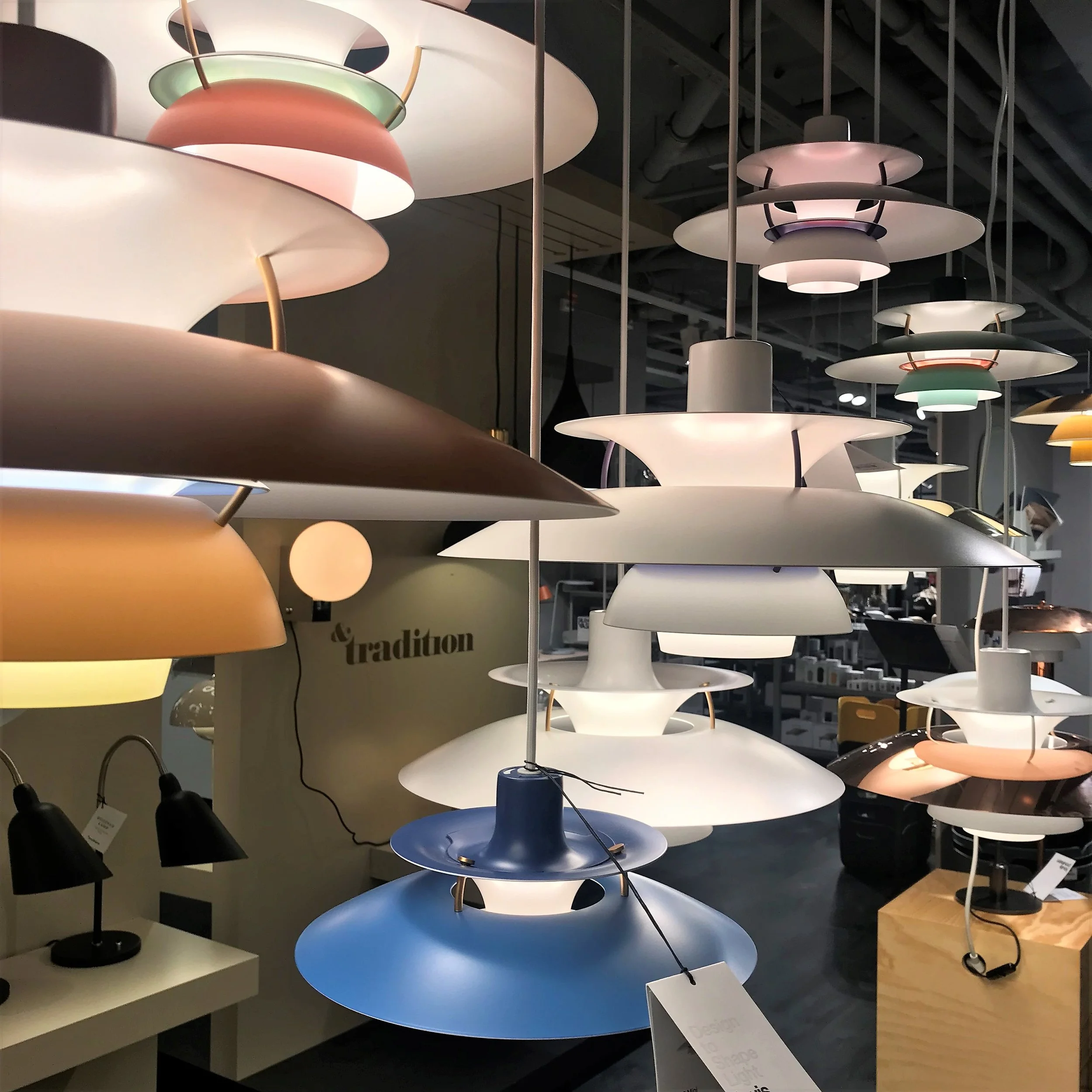 Mid Century pendant light in Illums Bolighus Stavanger.