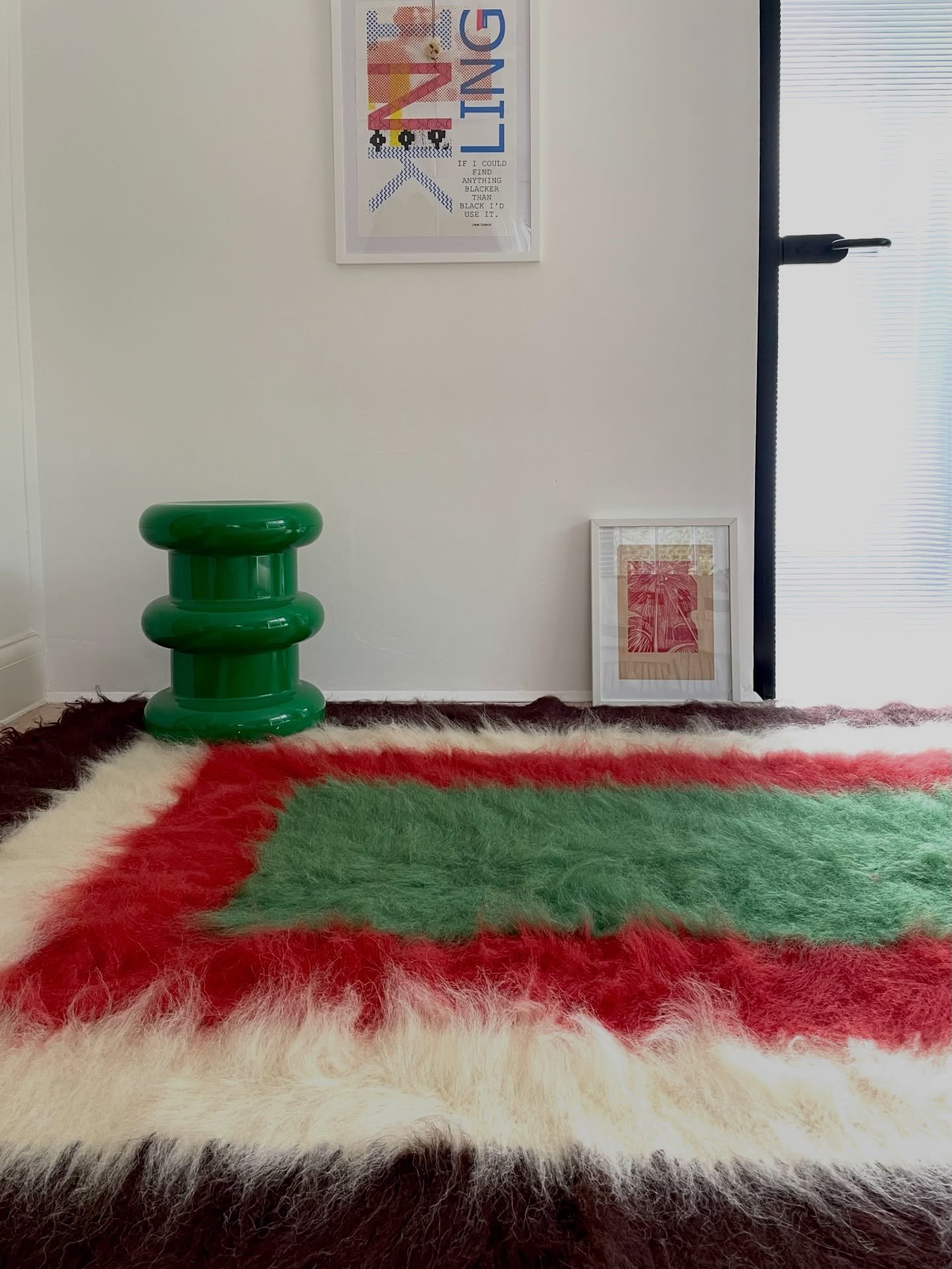 New rug orders just landed from Ukraine, with incredible colour drench hues bursting with intensity. These are heading to London and Belgium. We have two new colourways of the Ida Shag rug to photograph this week and will be available on line later i