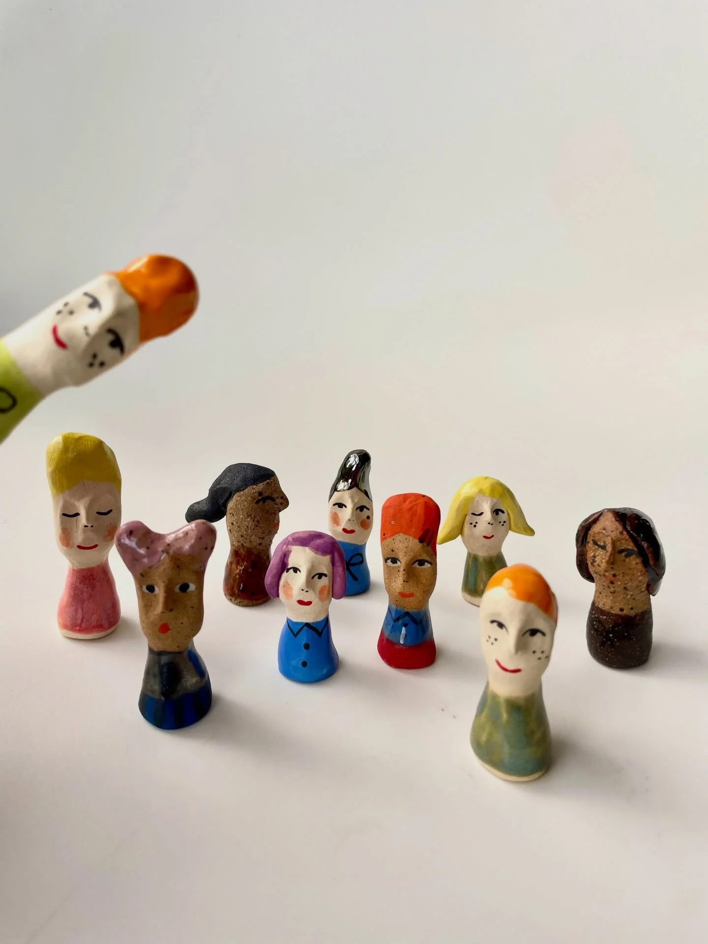 New girls have joined the Little Lady gang, who are a small group of ceramic sculptures made by Lili Todd. Each individual character is hand fettled and features painted to give each their own unique style. They stand roughly the size of a thumbs up 