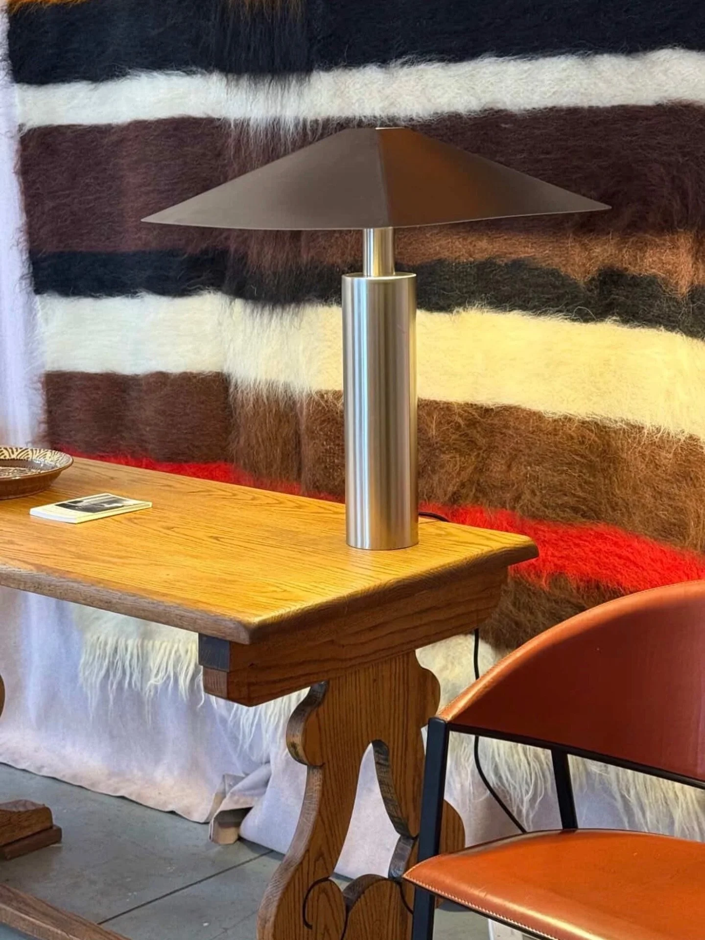 The Ida Shag rug is off to New York, perfectly displayed here by Ali Casson at the weekend on the @studio.and.store stand at @the_spotlight_market - who&rsquo;s mantra is - &lsquo;In an industry where mass produced and unimaginative furniture is plen
