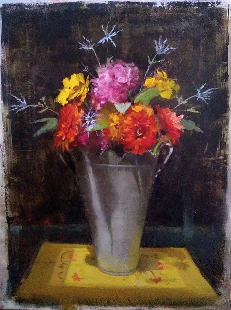 Bucket of flowers oil on canvas 18x24 $2000.jpg
