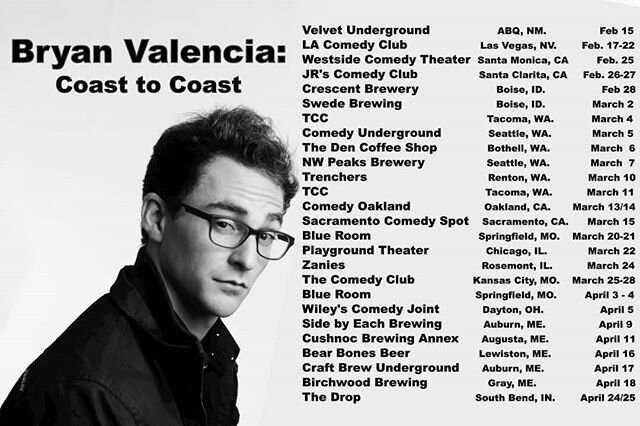 I'll be places, come say &quot;Hello.&quot; .
.
.
.
#tour #roadtrip #comedy #comedian #standup #standupcomic #standupcomedy #comic #headshots #jokes #joke #humor #showbiz #coasttocoast #lovewhatyoudo #showbusiness #work #werk #grind #grindtime #letsg