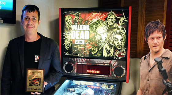 Matt (left) prefers to be behind the camera. Photo by Australian Pinball League.