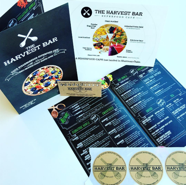 Menus, Labels, and Cards for The Harvest Bar in Sherman Oaks