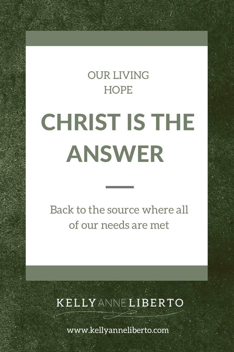 Christ Is The Answer: Back to the source where all of our needs are met. 