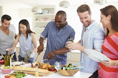 Couple in a kitchen representing online couples counseling for clients in Denver, Colorado, and California