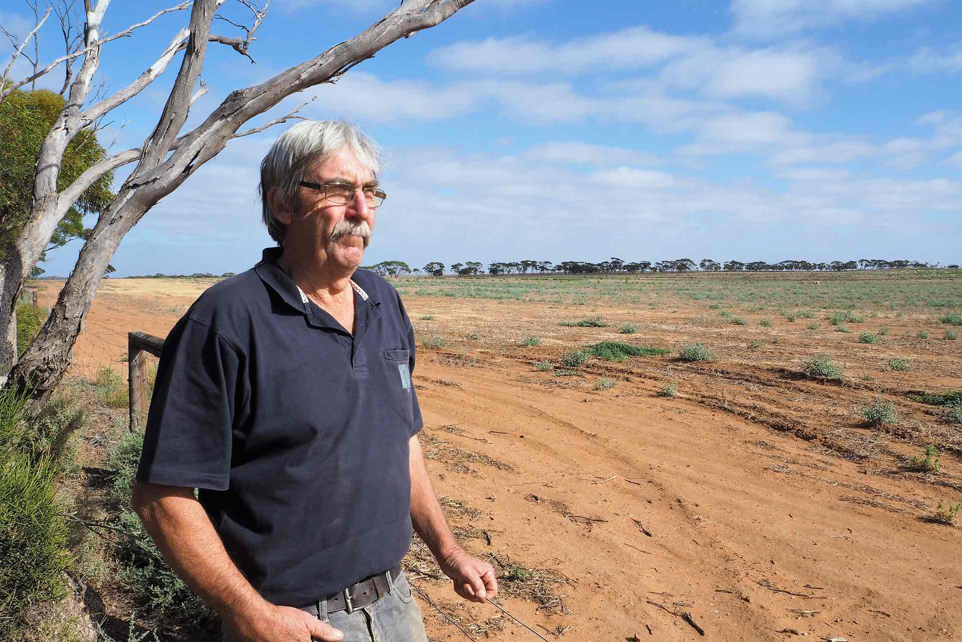 Jeff Baldock has nominated his property in Kimba, South Australia, as a site for the planned national radioactive waste management facility. Photograph: Max Opray for the Guardian