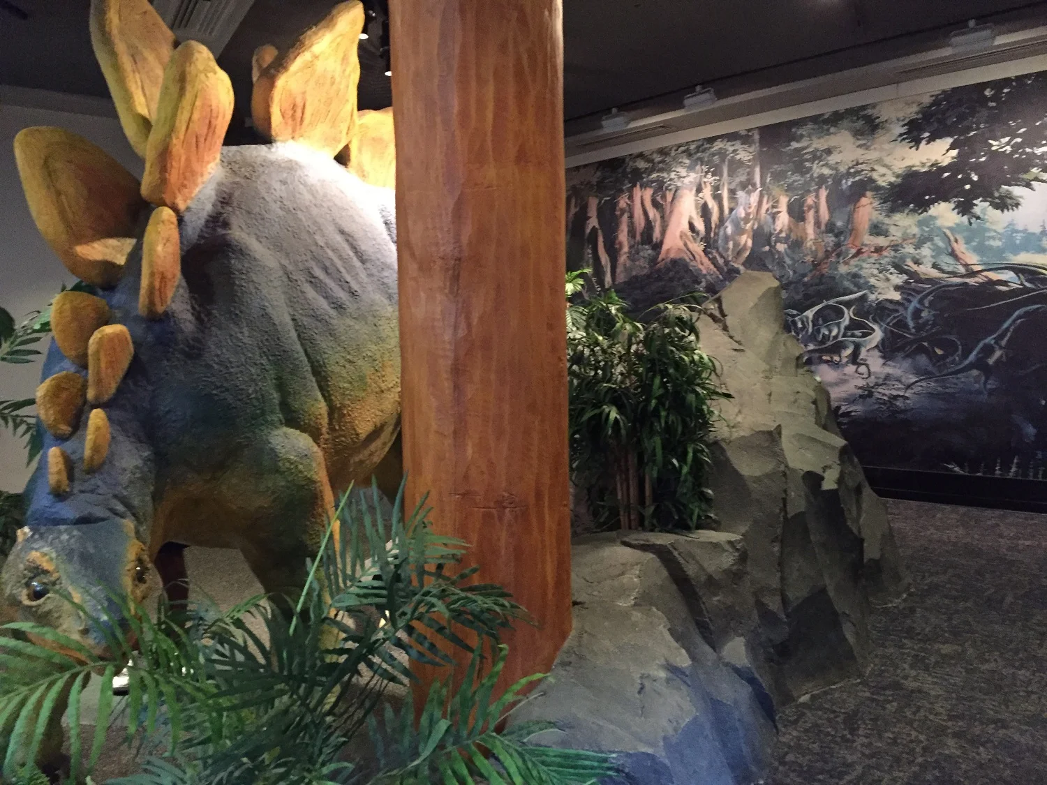 Dinosaur inside the Jurassic Park Discovery Center.