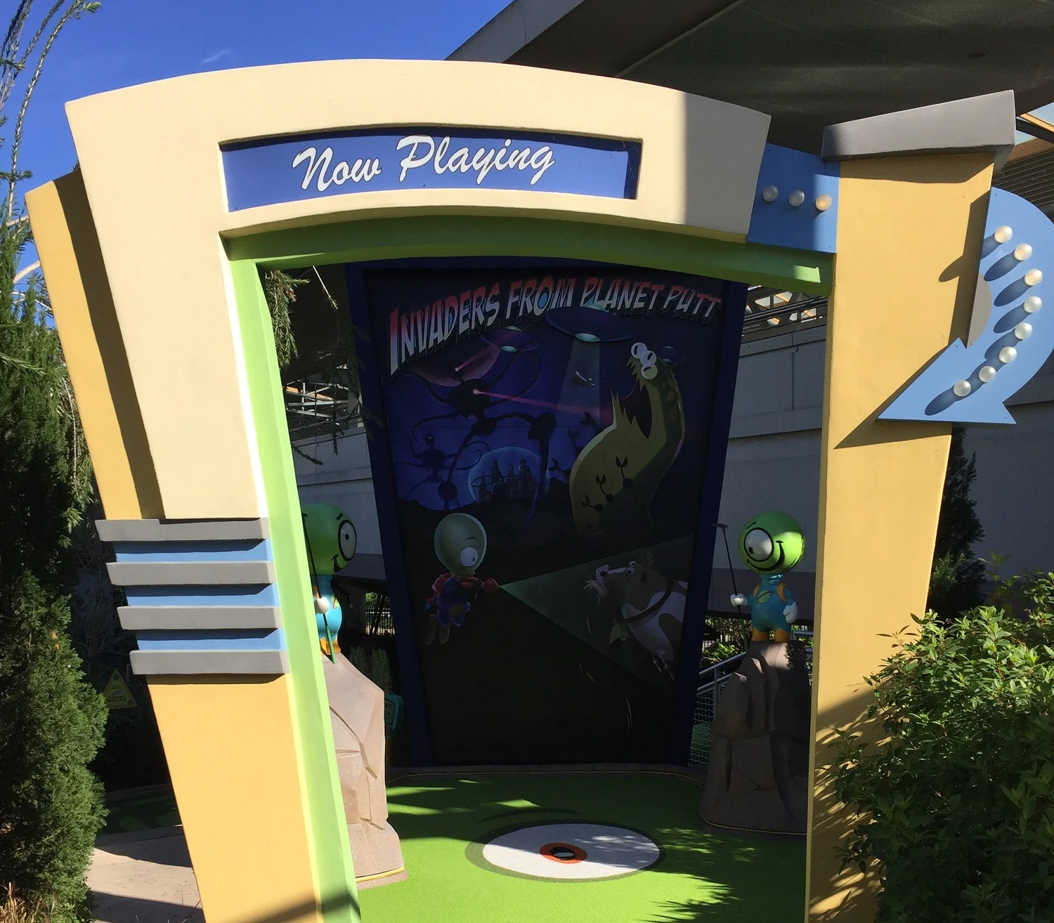 Invaders From Planet Putt Entrance at Hollywood Drive In Golf