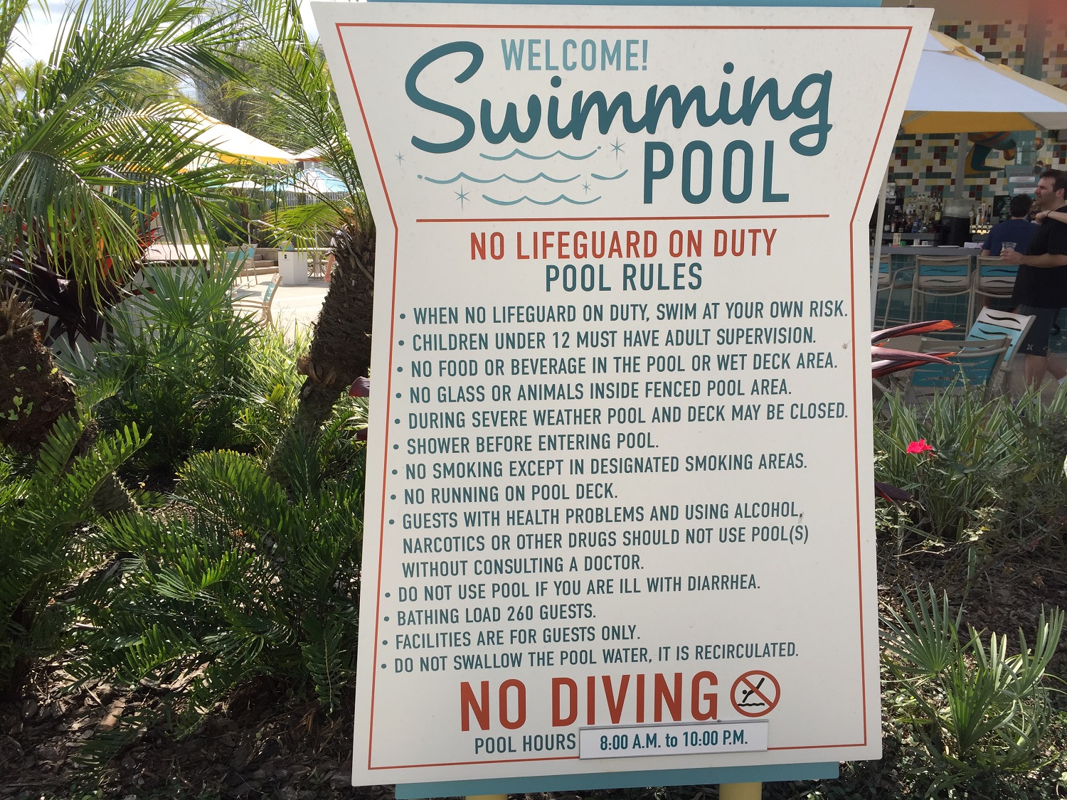 Cabana Bay Swimming Pool Rules