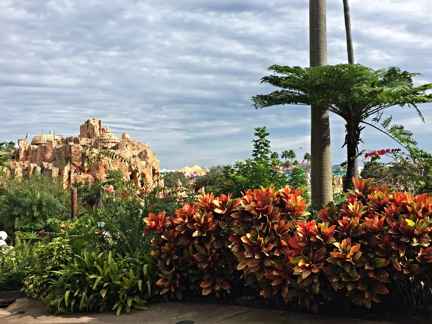 Partial view from the terrace behind Jurassic Park Discovery Center.