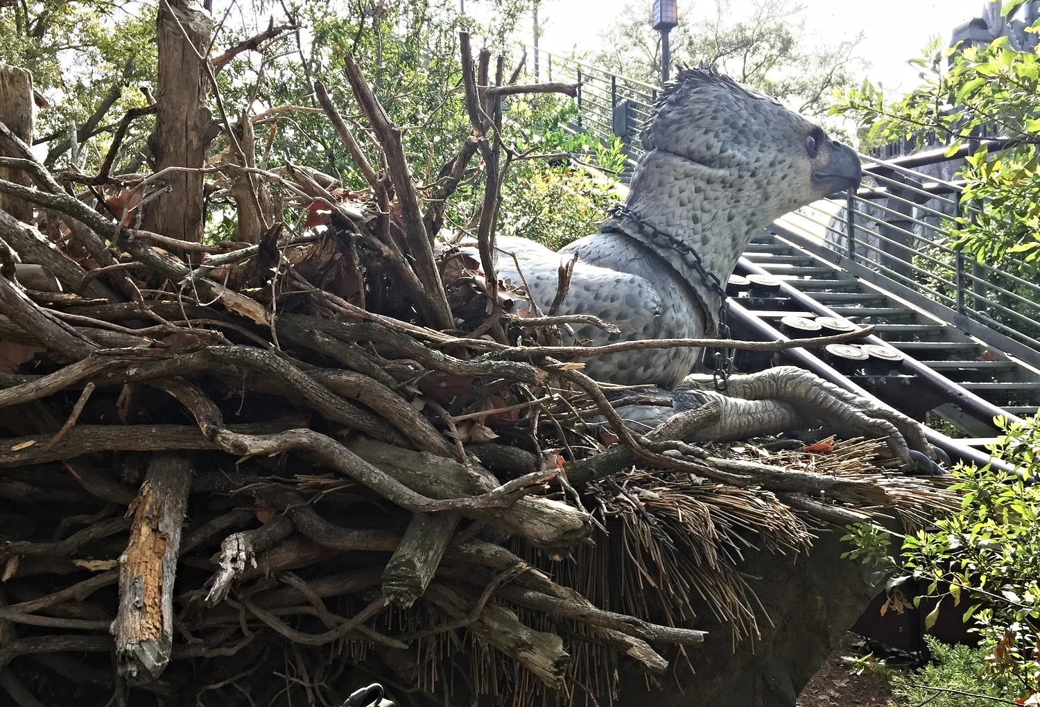 You can see a Hippogriff in his nest from the queue and the ride.