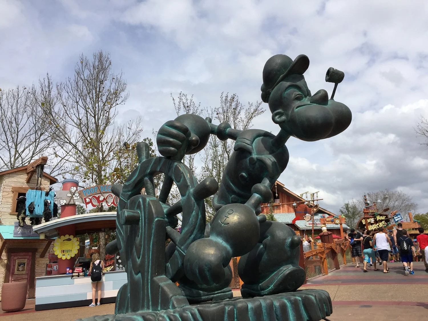 Popeye Statue Near the Bilge-Rat Barges Entrance