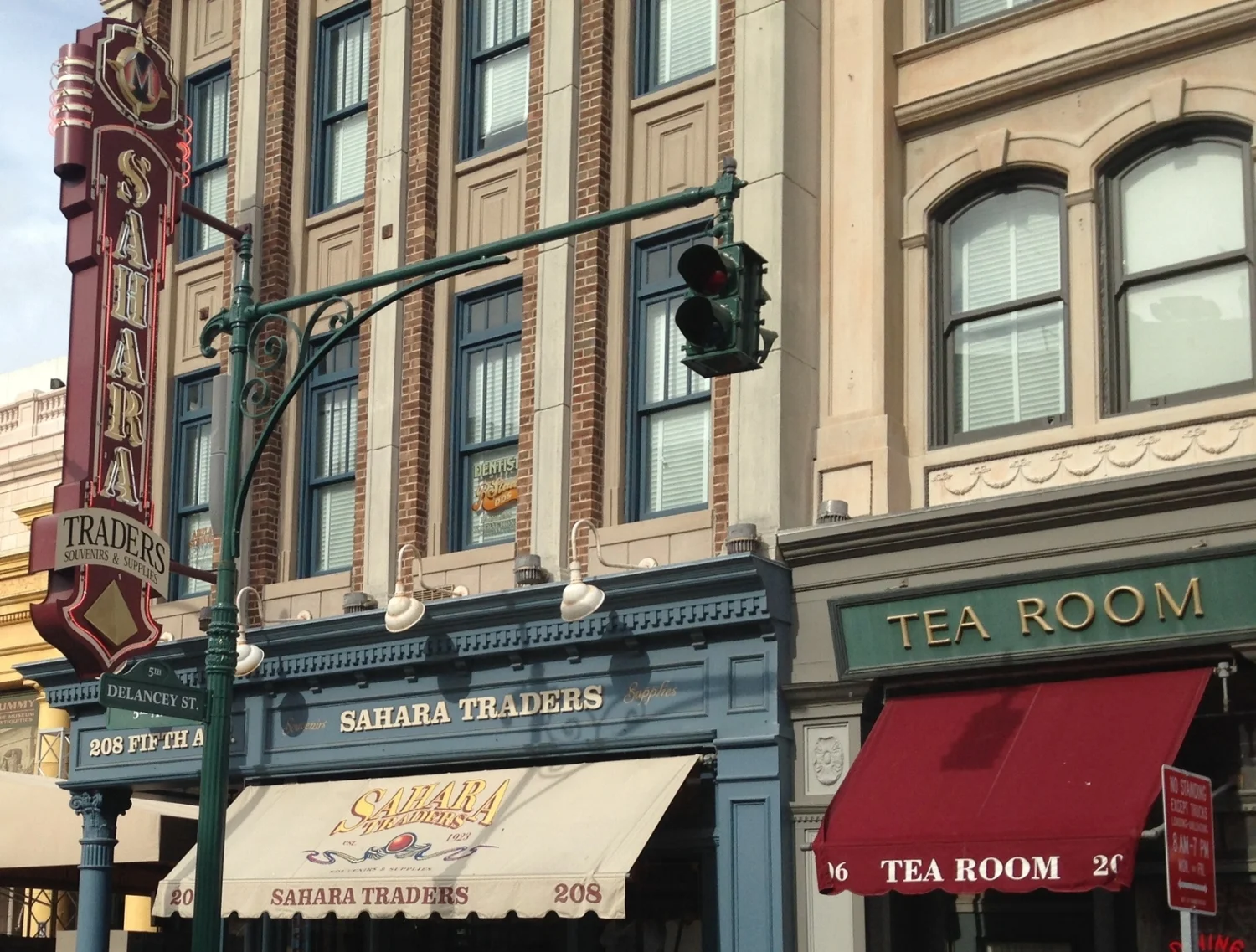 Revenge of the Mummy ride exits into the Sahara Traders store in New York. 