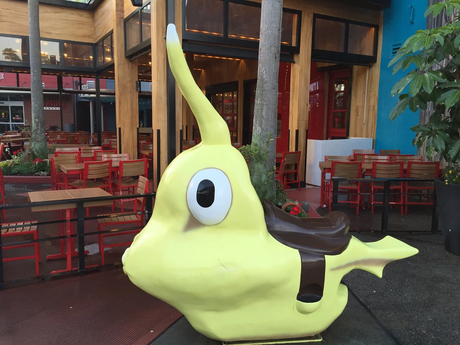 Mascot in Front of Cowfish