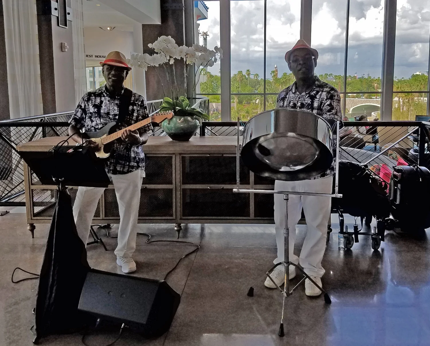 Listening to Steel Drum Music at Loews Sapphire Falls Resort