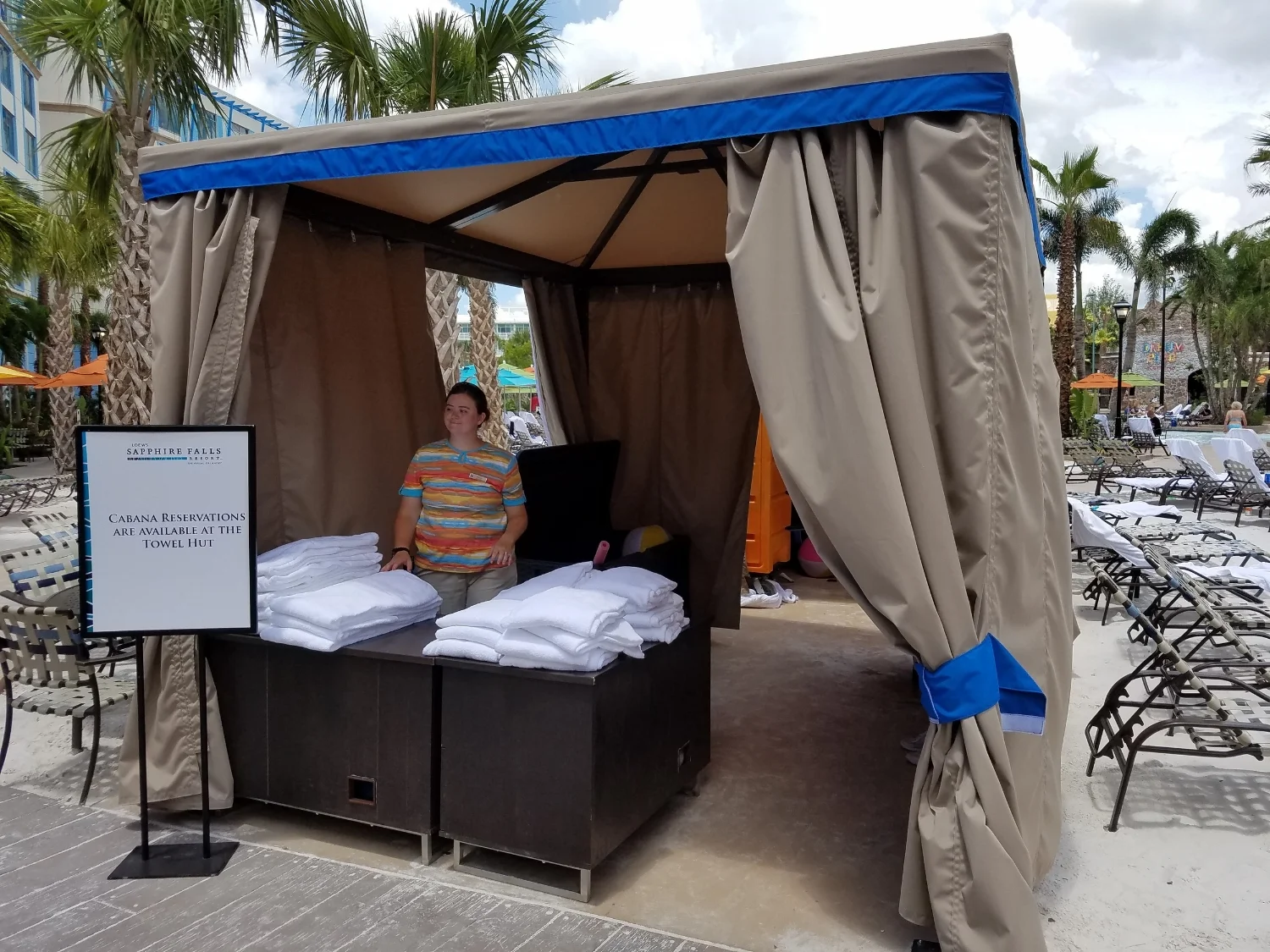 Towel Hut at the Pool at Loews Sapphire Falls Resort