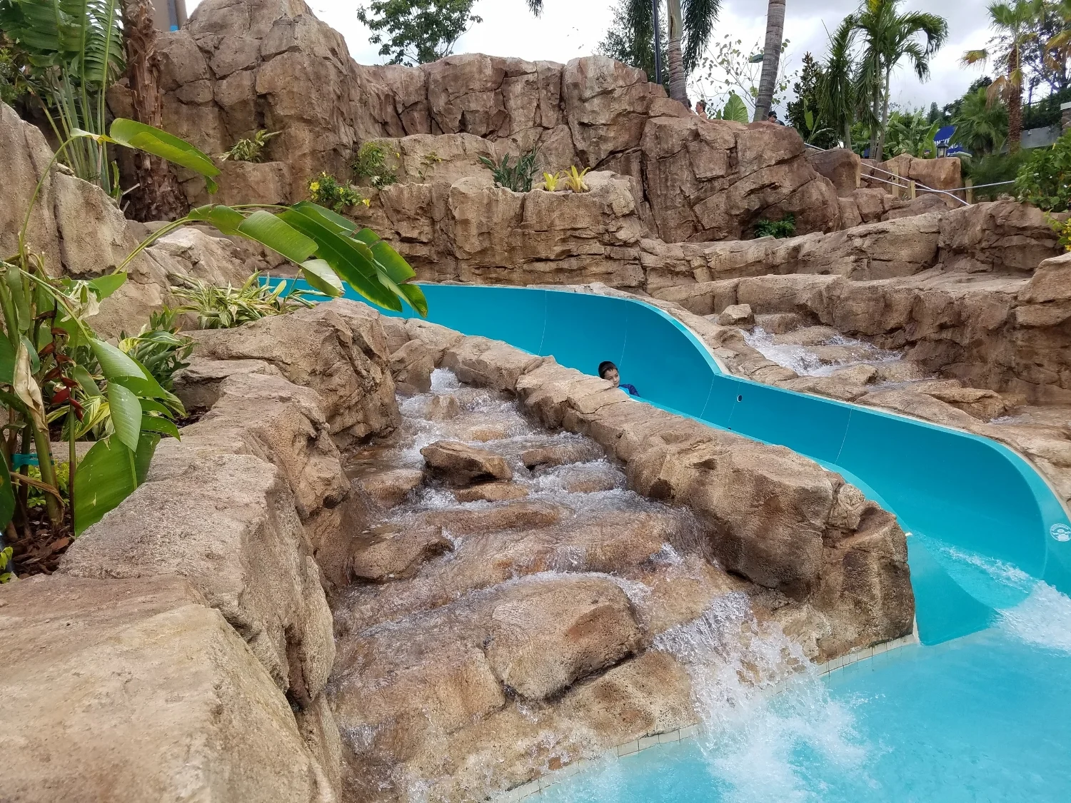 Where the Slide Meets the Pool at Loews Sapphire Falls Resort