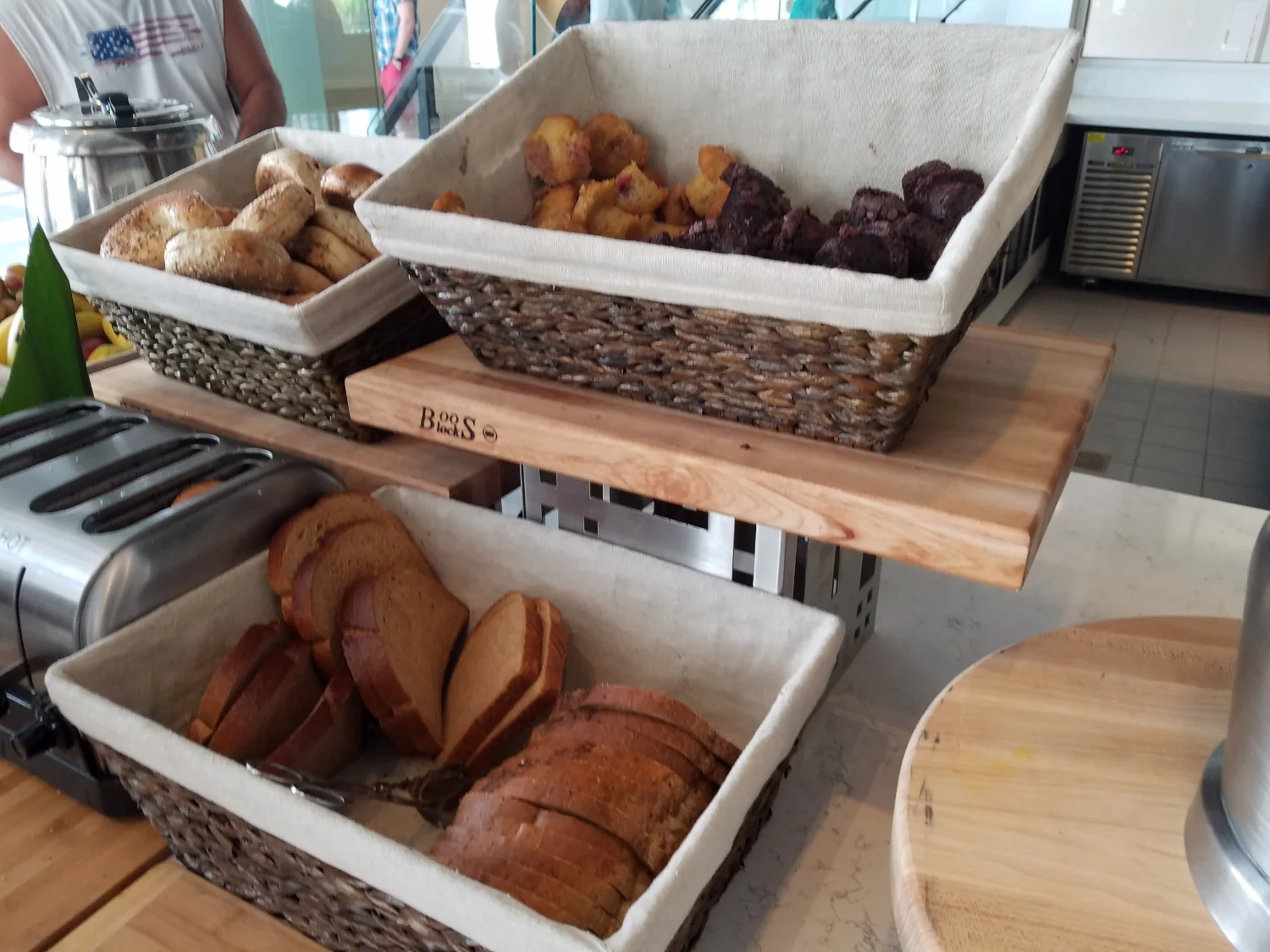 Bagels and Bread at the Breakfast Buffet in Amatista Cookhouse