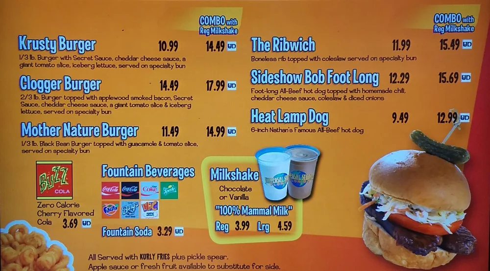 Krusty Krab Menu