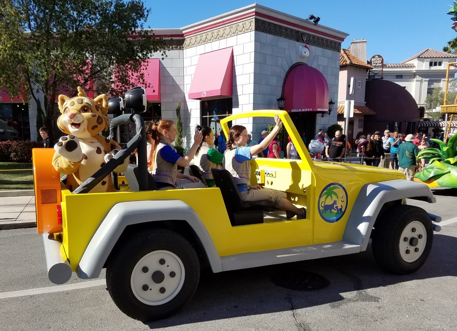 Jaguar in the Backseat of Dora's Jeep