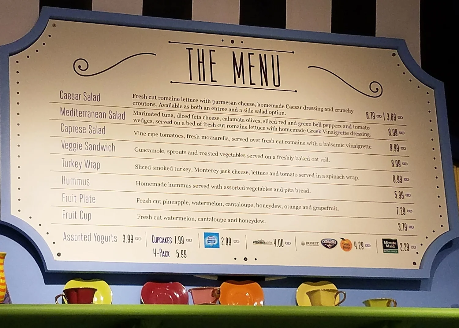 Lisa's Teahouse of Horror menu with prices.