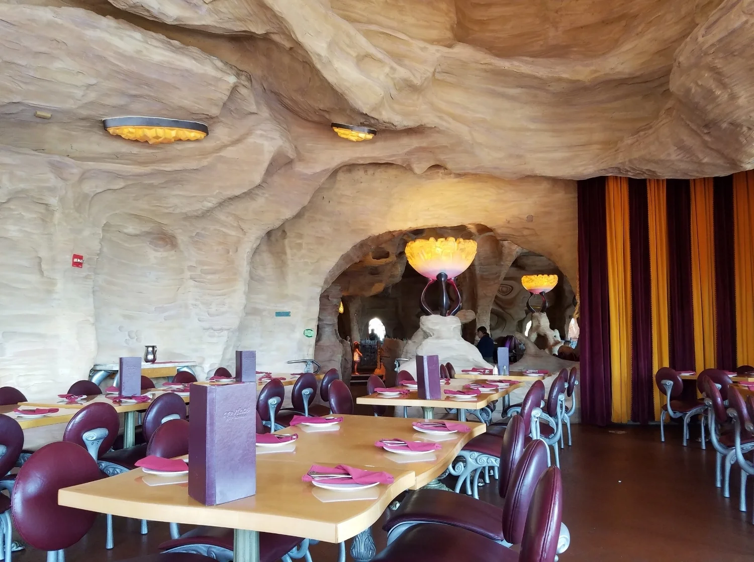 One of the seating areas in Mythos Restaurant.