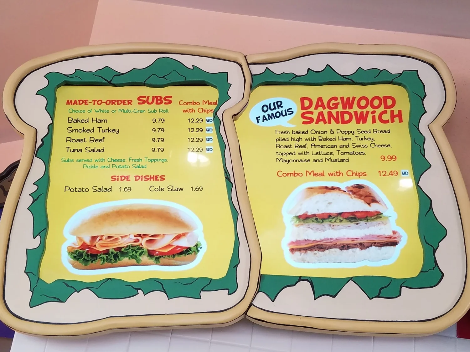 Blondie's sandwich menu