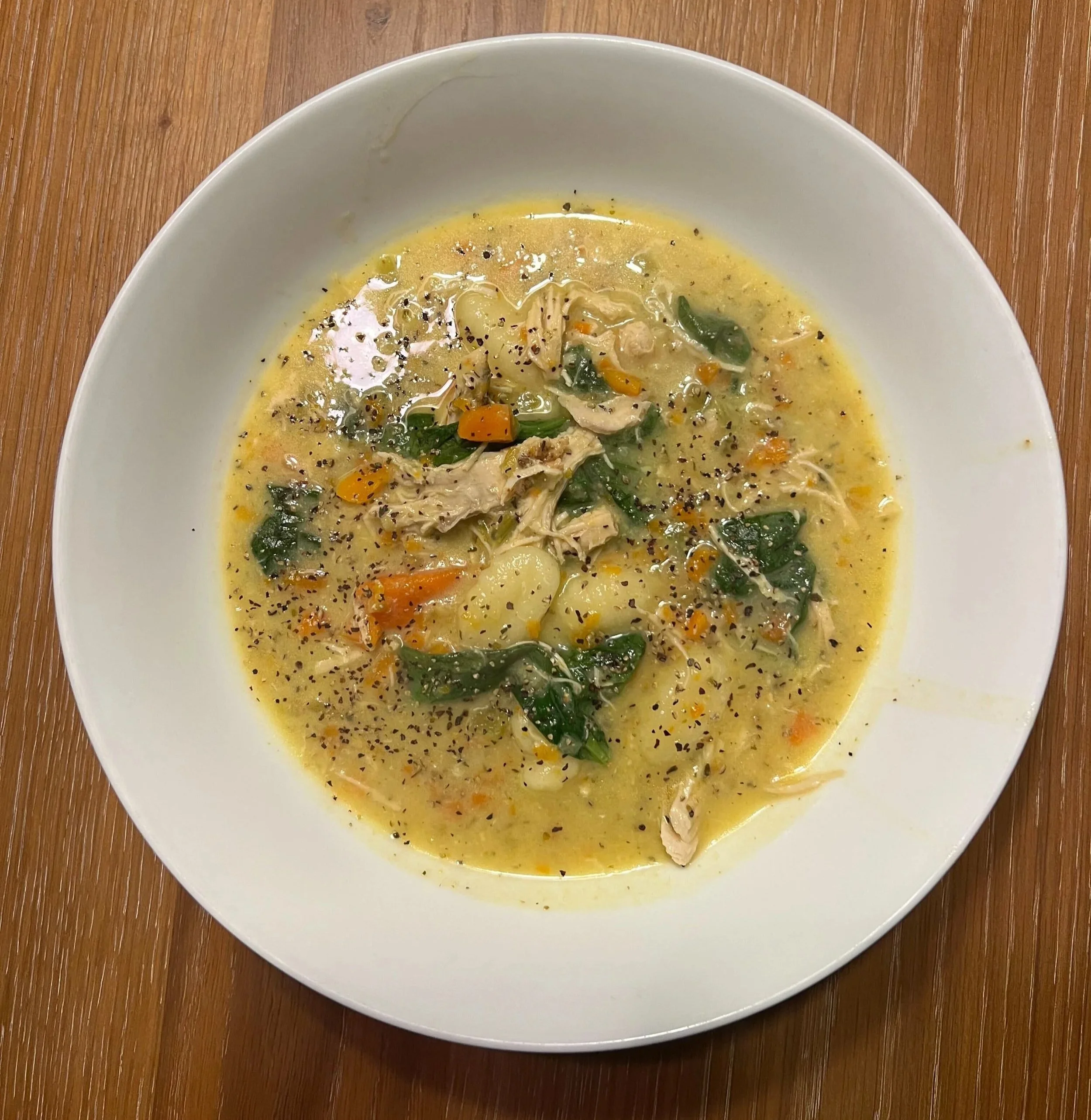 Lemon Chicken Gnocchi Soup in a Silky Broth