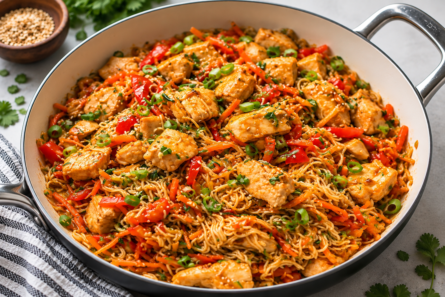 Sriracha Honey Chicken &amp; Veggie Ramen