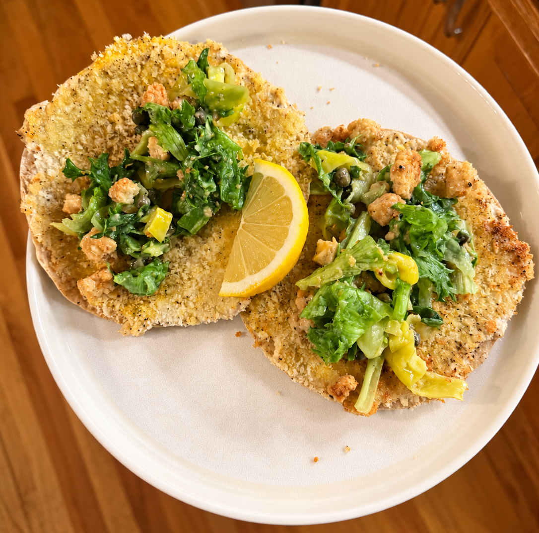 Crispy Chicken Caesar Salad Smash Tacos