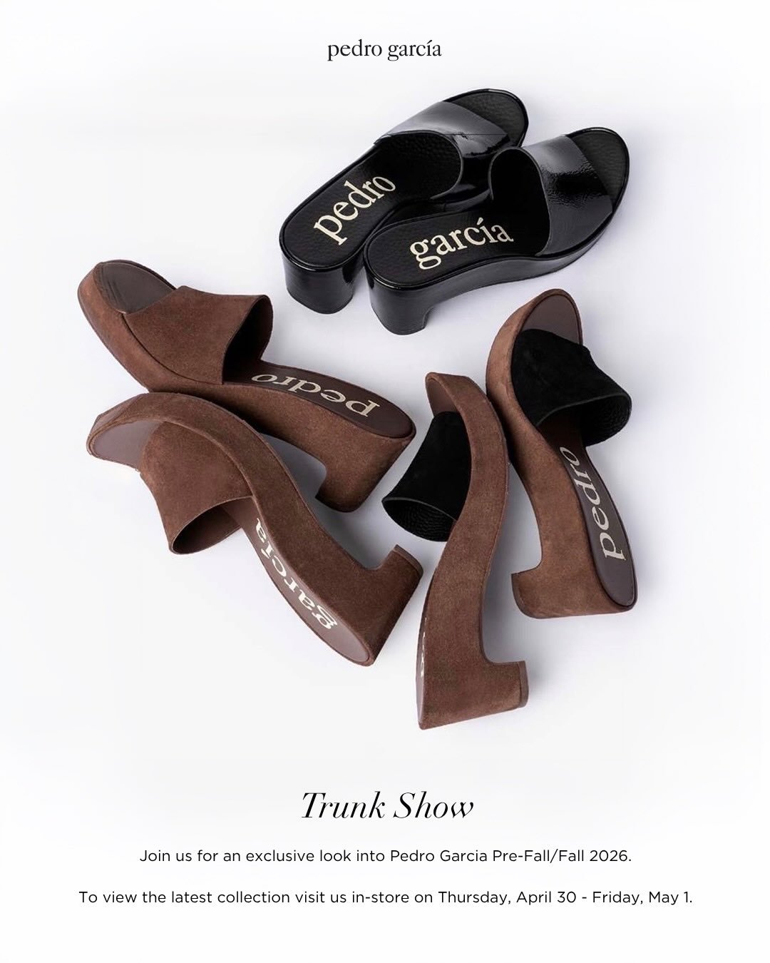 This Week at Barbara/Jean ✨

Join us for an exclusive preview of the Pedro Garcia Pre-Fall/Fall collection, along with the latest from Tom and Linda Platt, on Thursday, April 30 and Friday, May 1! 🤍