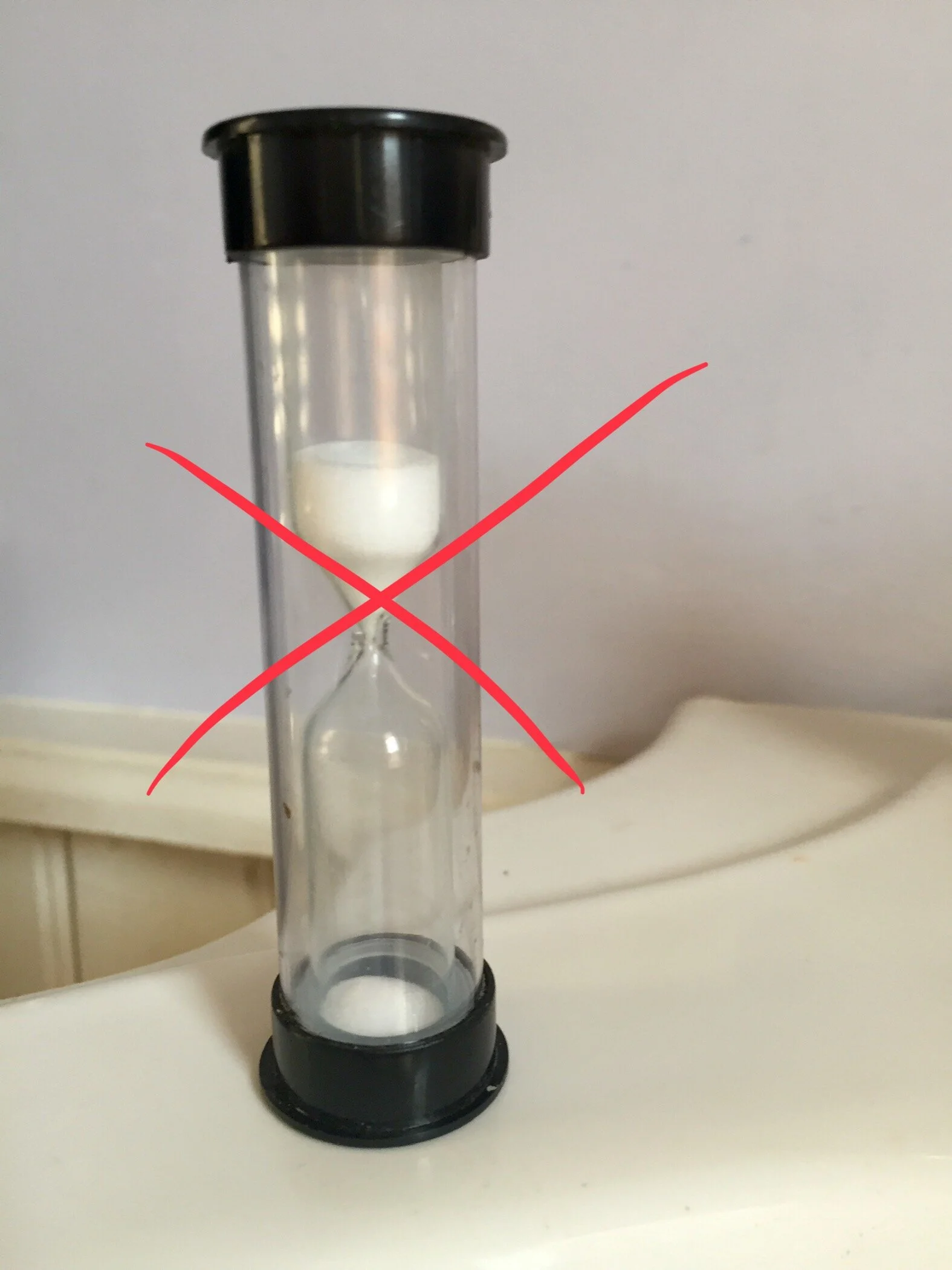 Instead of sand timer, 2 minute turtle timer for brushing teeth better than a sand timer