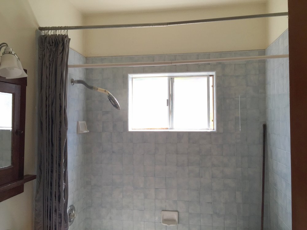Custom Wood Window In The Shower, Small Bathroom Windows In Shower