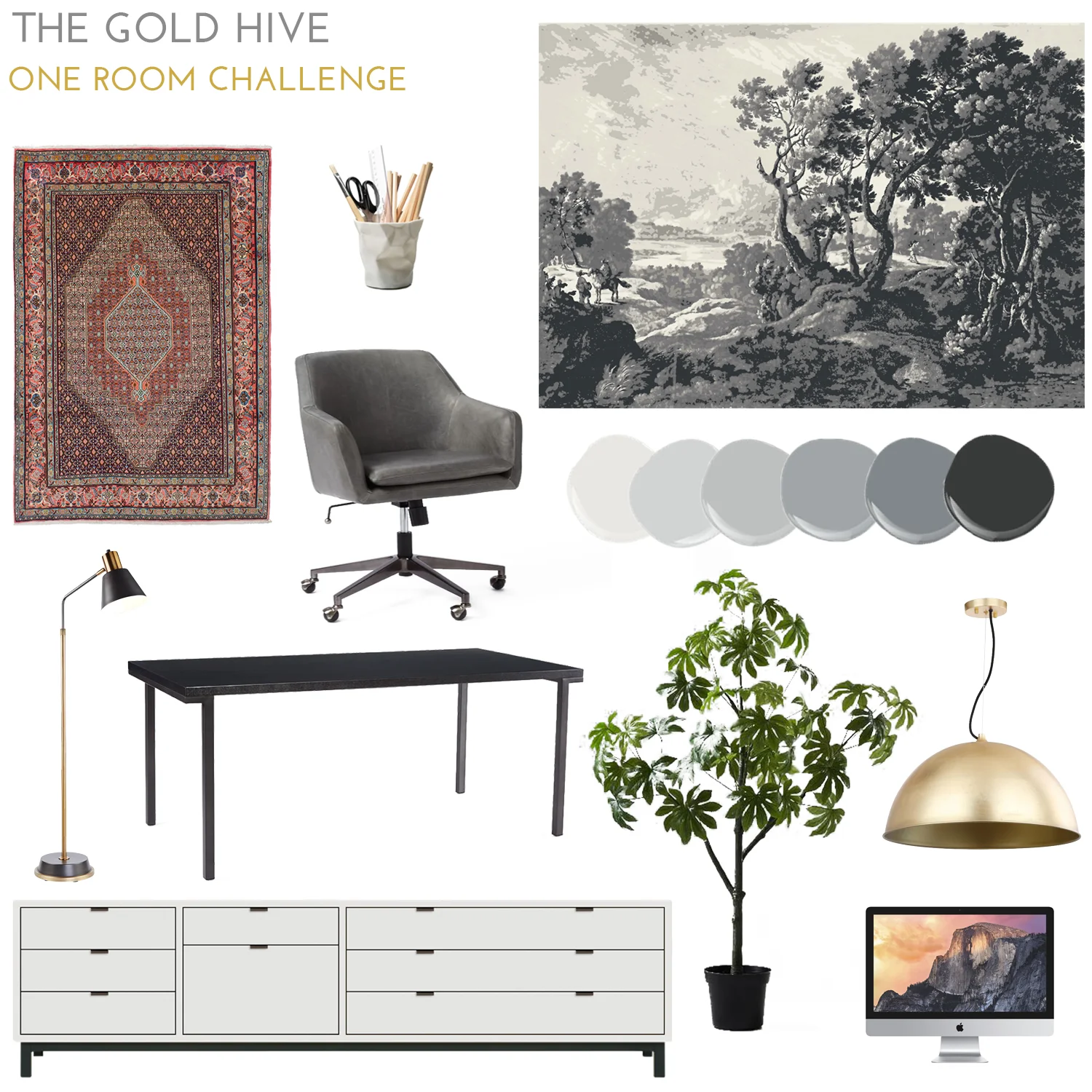 One Room Challenge Week 1 - A Foliage-Filled Home Office