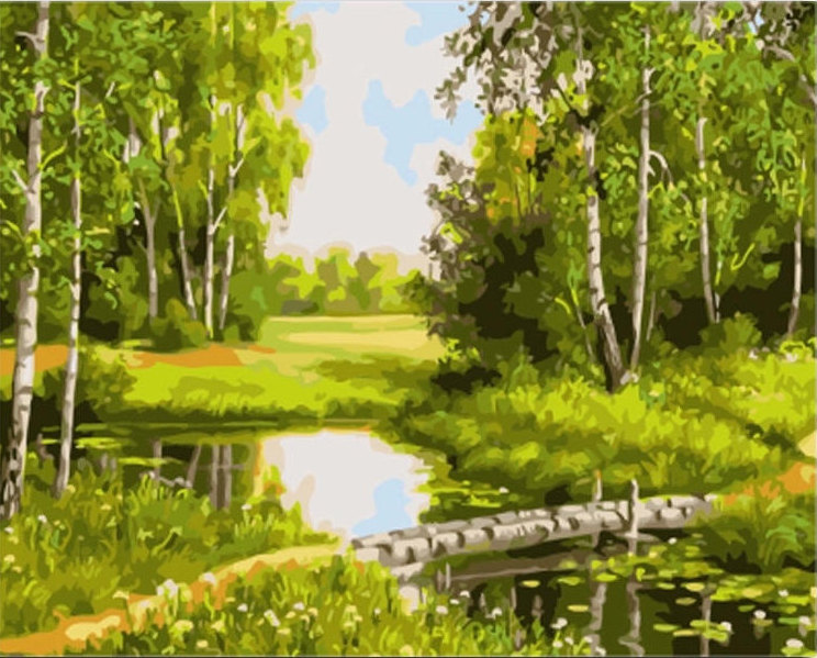 Beautiful green Landscape Picture Painting By Numbers DIY Canvas Oil Adult Coloring Home Decoration For Living Room 40*50cm