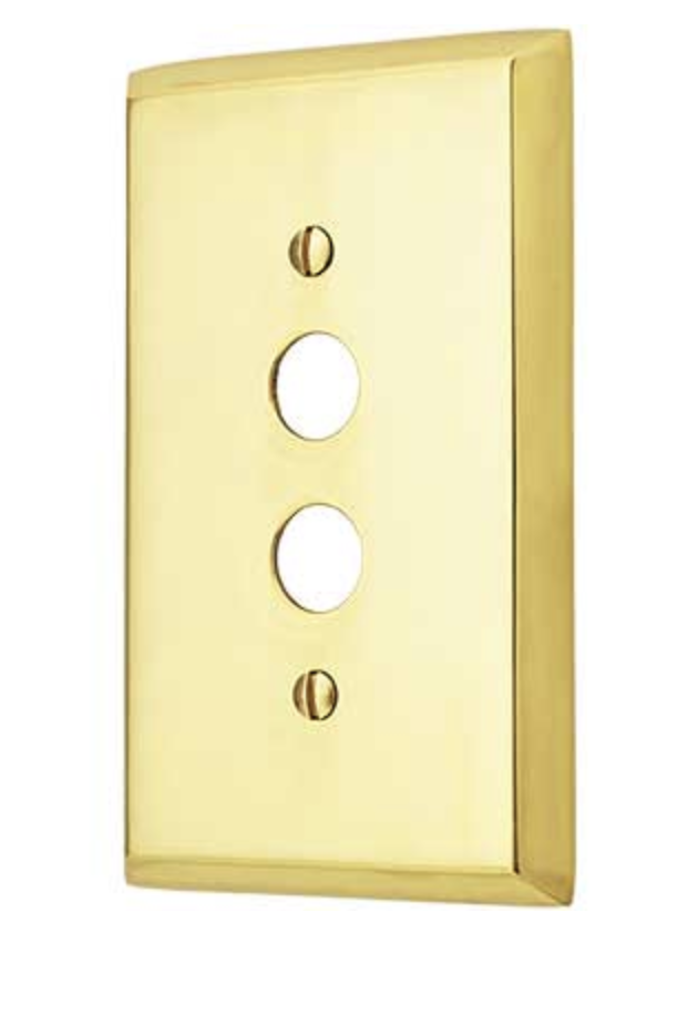 House of Antique Hardware  Traditional Single Gang Push Button Switch Plate In Forged Brass