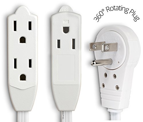 Extension Cord with Flat Plug and Multiple Outlets