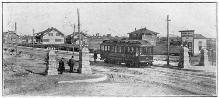 View looking north east with trolley. My house would be visible if it were constructed by now.