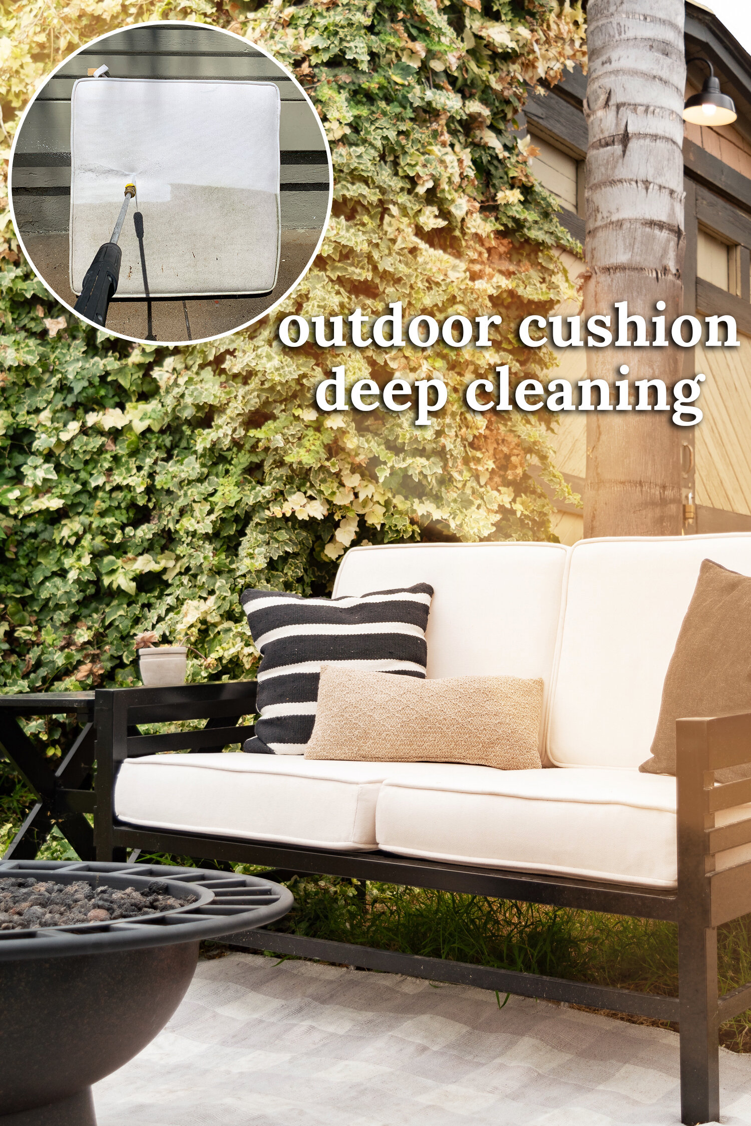 Pressure Washing My Outdoor Cushions, How To Clean Outdoor Cushion Covers In Washing Machine