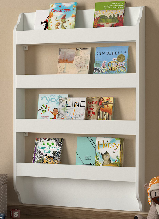 A Wall Mounted Bookshelf In The Nursery, Shallow Wall Mounted Bookcase