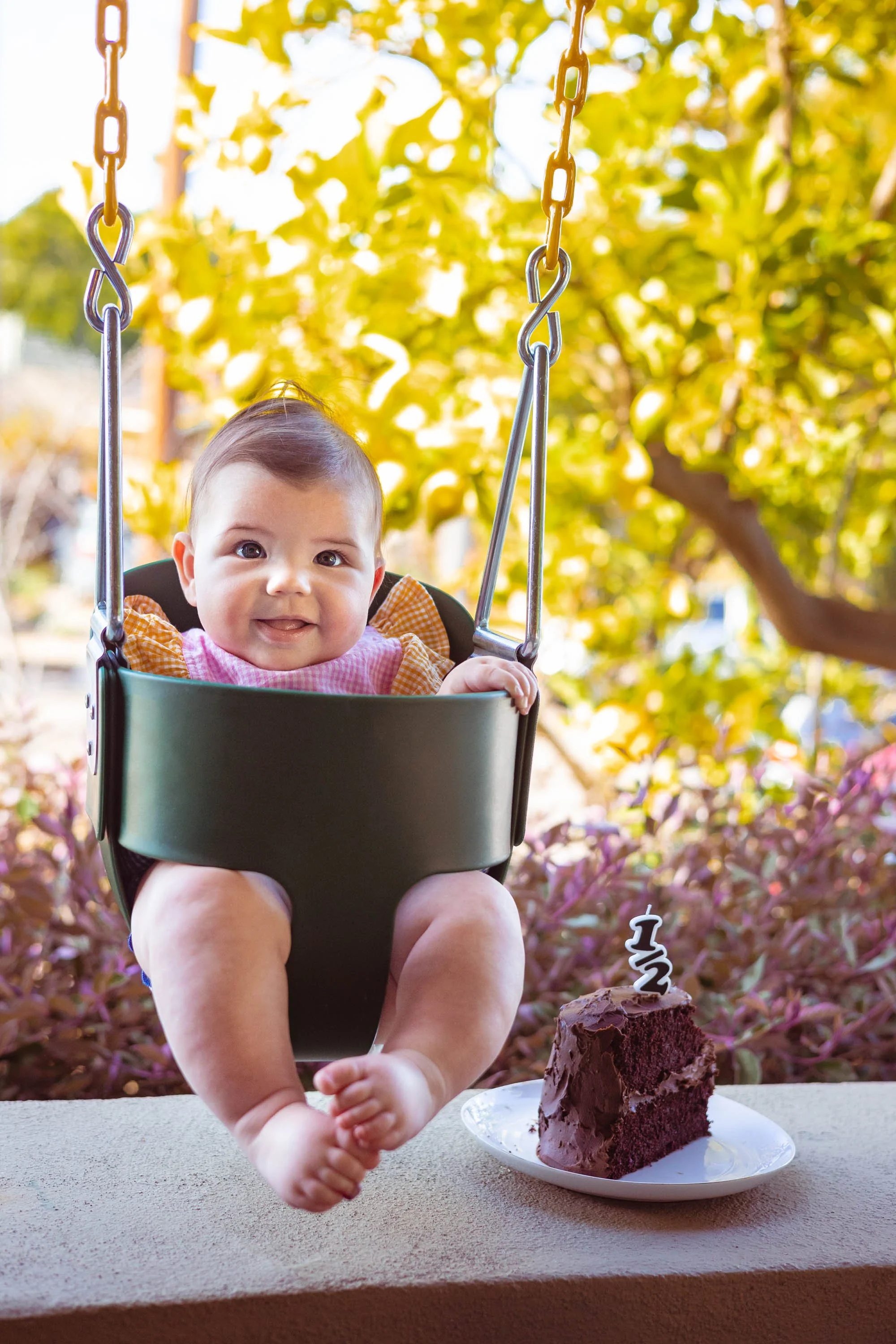 A Porch Swing for Baby Margot's Half Birthday
