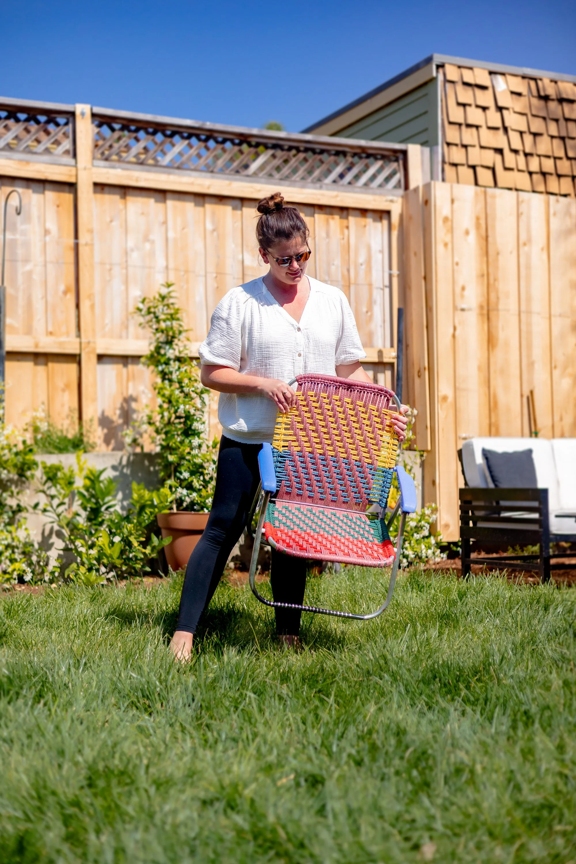 Reinventing Childhood Lawn Chairs with Macrame