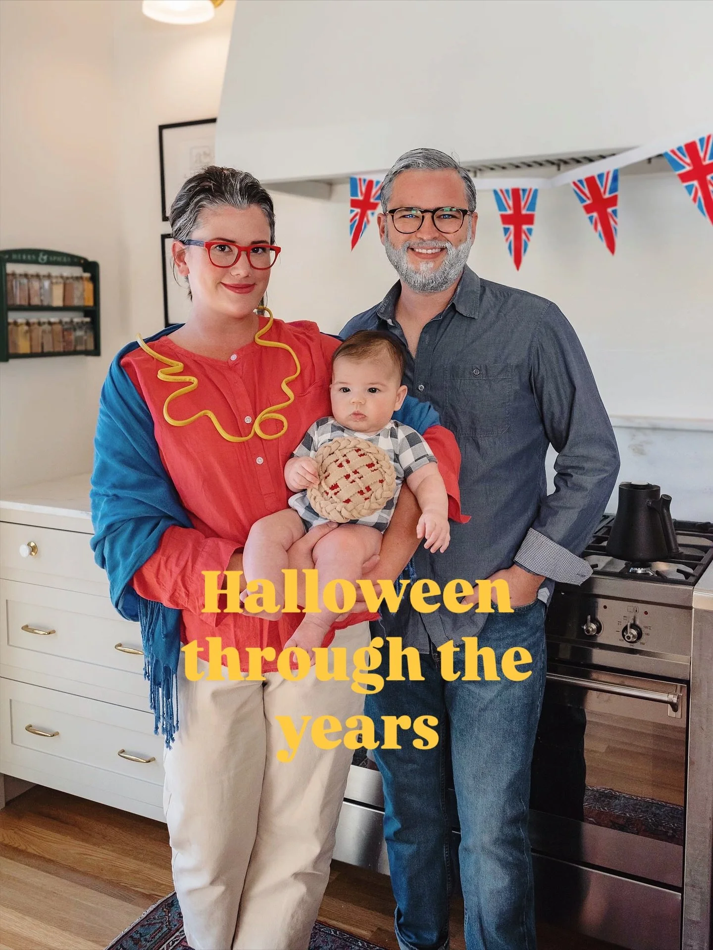 Family Halloween costumes though the years!
2021 - Great British Baking Show. Paul, Prue and the technical challenge
2022 - Severance. Mark S., Ms Cobel, the MDR computer (also dressed up as cats - for Margot)
2023 - Margot requested she be a yellow 