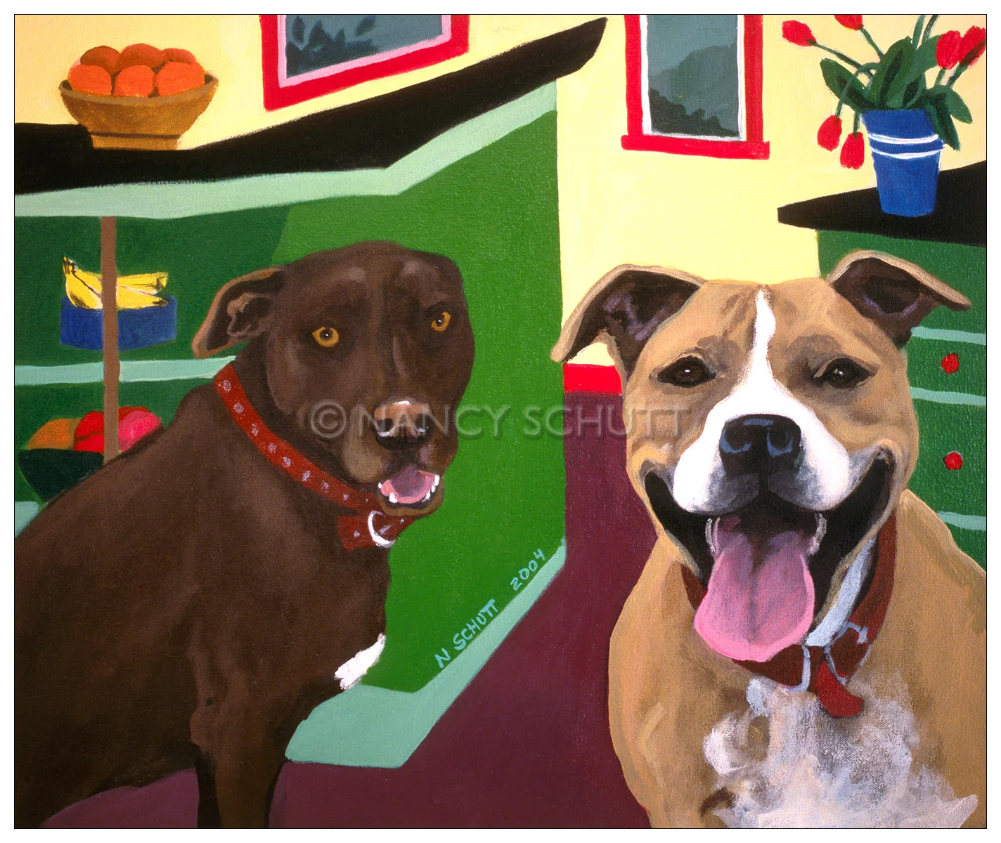 Bunker and Luna, 22x28 © 2004 Nancy Schutt, all rights reserved
