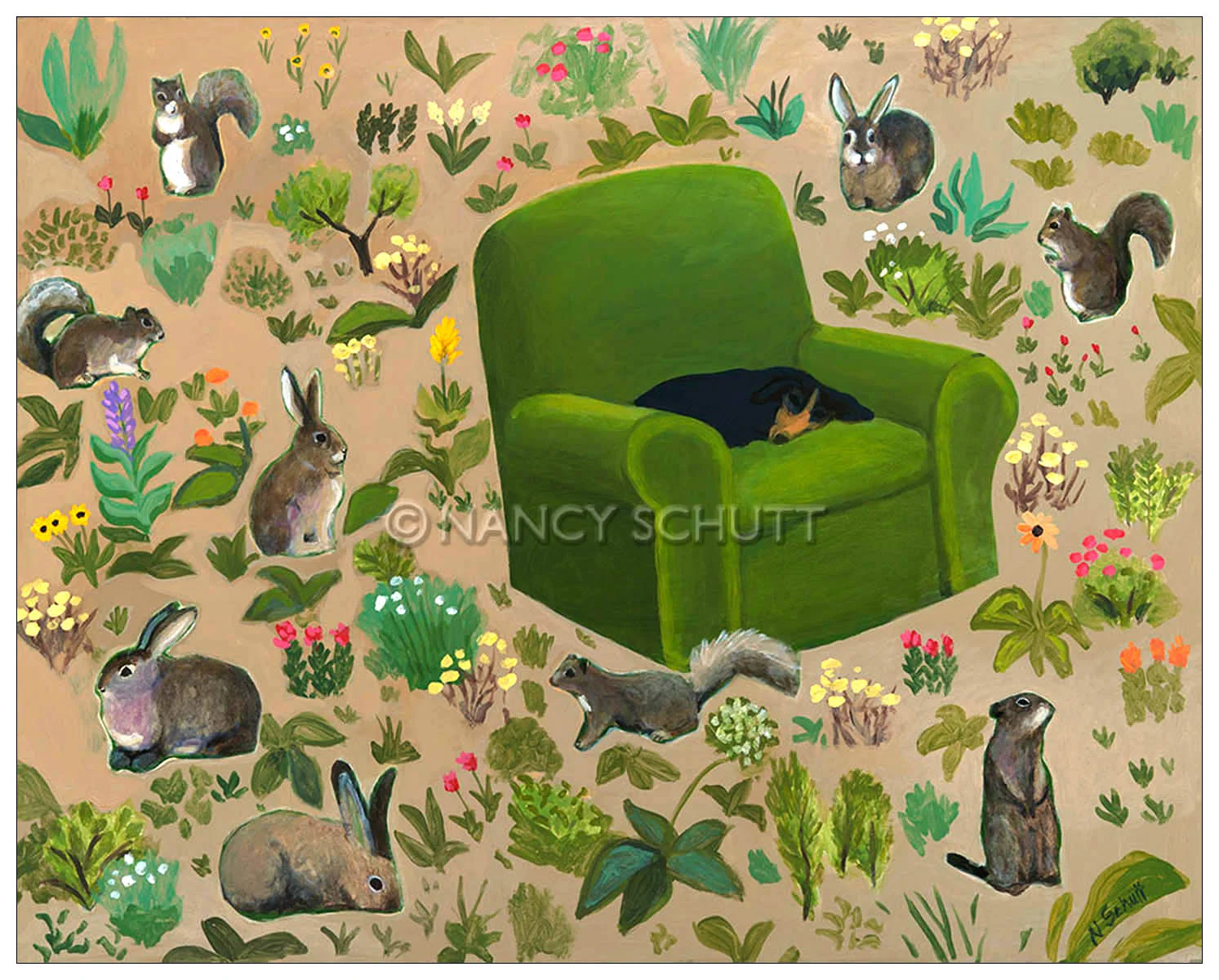 Doxie Dream 32x40 © 2014 Nancy Schutt, all rights reserved Click to Buy This Print