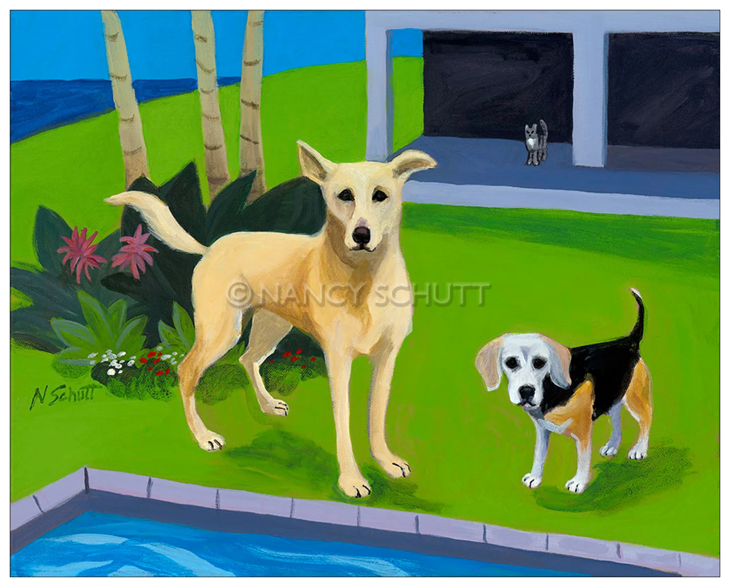 Penny and Belle,, 36x40 © 2015 Nancy Schutt, all rights reserved