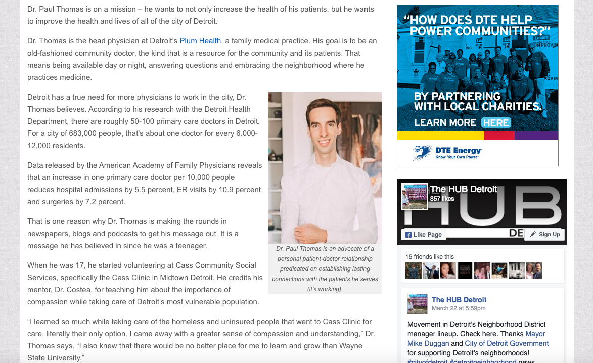 Plum Health DPC Featured in The HUB Detroit — Plum Health Direct