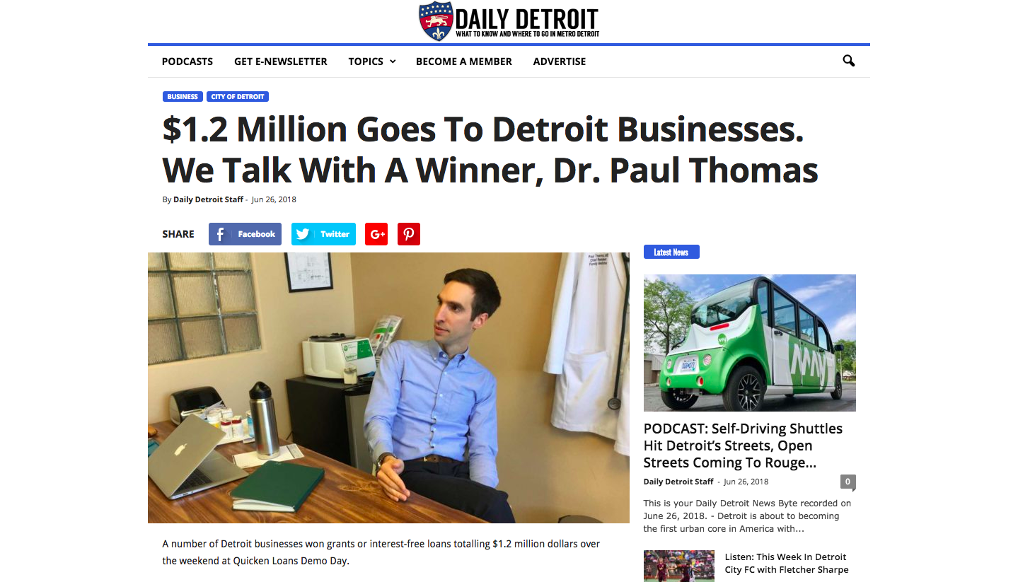 Plum Health Interview on Podcast Detroit about winning Detroit Demo Day.png